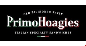 Product image for Primo Hoagies $5 Of any whole size hoagie. 