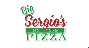 Product image for Big Sergio's Pizza GAME DAY SPECIAL $20.95 16” cheese pizza & 10 wings.