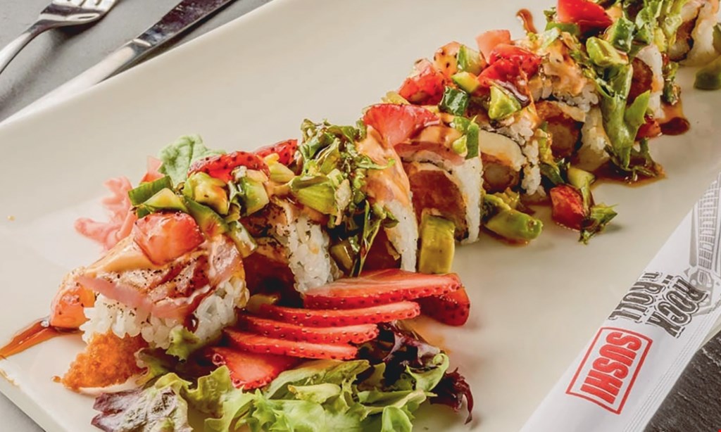 Product image for Rock N Roll Sushi FREE appetizer with the purchase of two adult entrees & two drinks (max value $8) CODE: FREEAPPLF. 