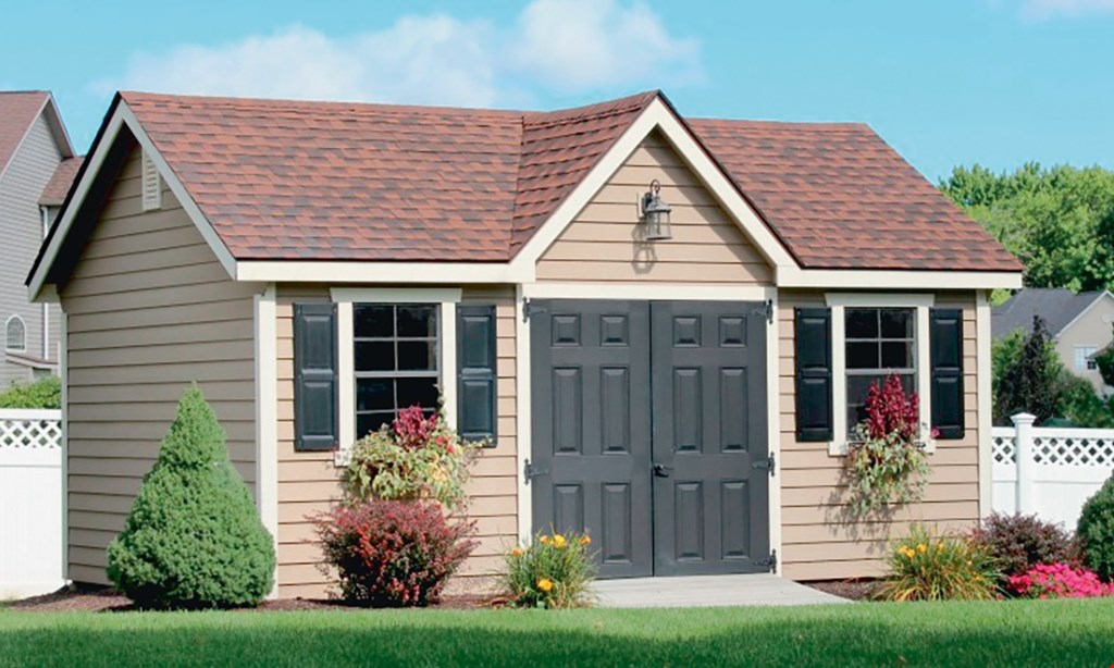 Product image for All Amish Structures Inc $300 OFF Garages (2 car - 2 story) or $200 OFF Garages (2 car).
