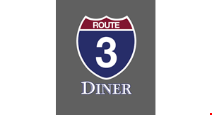 Product image for Route 3 Diner $5 off your check of $35 or more.