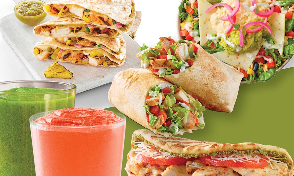 Product image for Tropical Smoothie Cafe $3.99 flatbread, wrap or quesadilla between 7am and 10am
