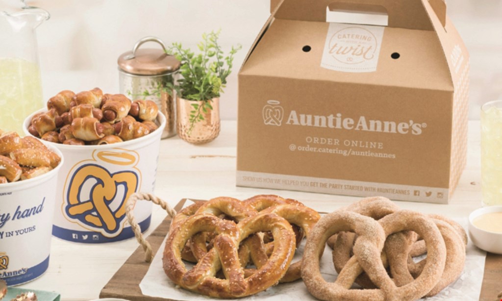 Product image for Auntie Anne's 2 for $6 NEW Pretzel Rollup Bacon and Cheddar or Turkey and Cheddar