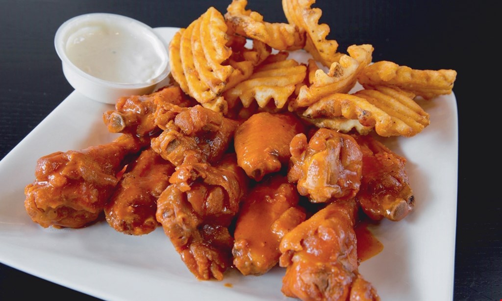 Product image for Atomic Wings $9.99 5 Sliders With Fries Combo. 