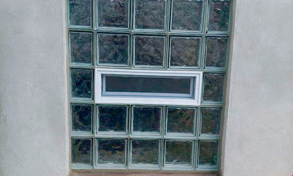 Product image for Maier Glass Block $145 32”x 14” window installed $155 32”x 24” window installed. Fresh air vents, and dryer vents also available for additional charge, call for details.
