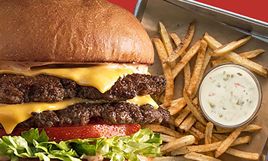 Product image for Mooyah Burger - Brentwood Buy 1 Burger, Get 1 FREE!
