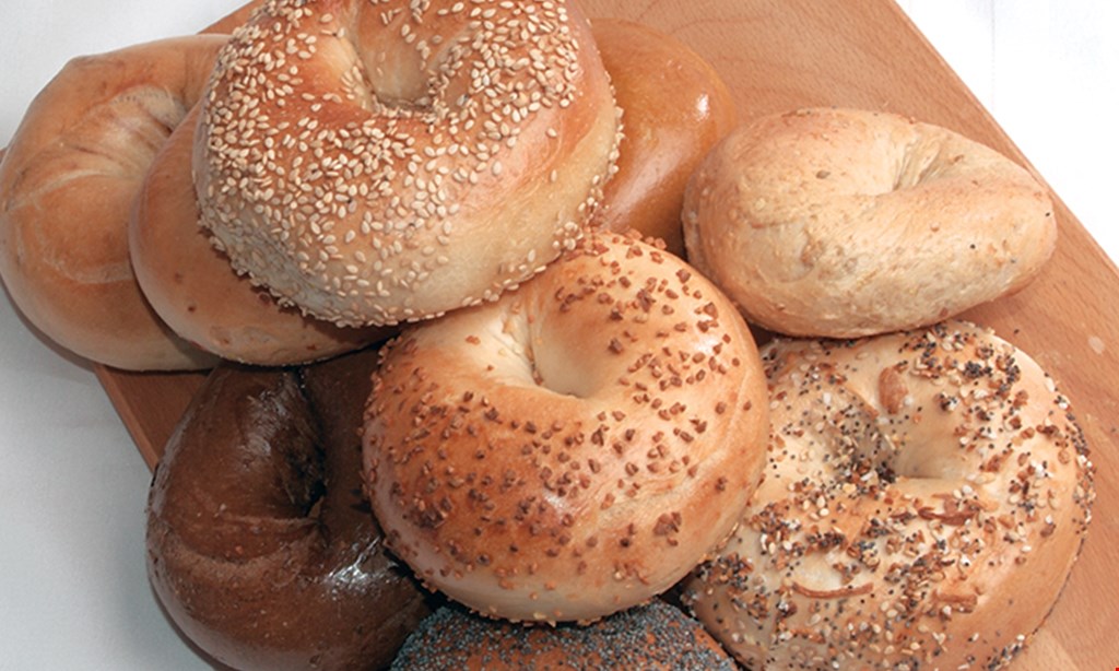 Product image for Bagel City Grille $28.99 1 dozen bagels,1 1/2 lb tub cream cheese & box of joe. 