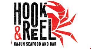 Product image for Hook & Reel FREElunch entree Valid Mon-Fri noon to 4pmBuy one lunch entree, get the 2nd one of equal or lesser value for free • max value $15