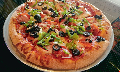 Product image for Chino Hills Pizza Co. $26.00 +tax medium 2-topping pizza w/breadsticks & 2-liter soda.