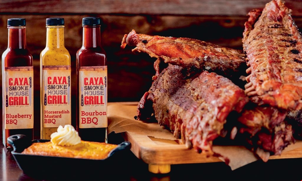 Product image for C.A.Y.A. Smokehouse Grill $49 1/2 lb each pulled pork, brisket smoked turkey, 2 orders each of mac & cheese, cole slaw and cornbread*Carry out only.. 