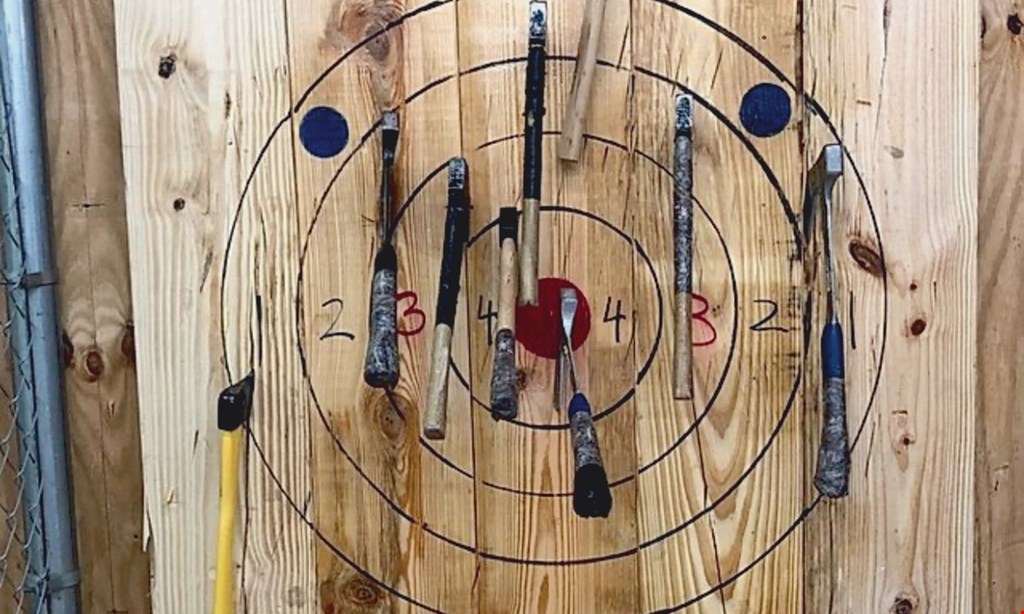 Product image for Axe & Bull Indoor Axe Throwing $5 Off axe throwing session Thursday-Sunday. 