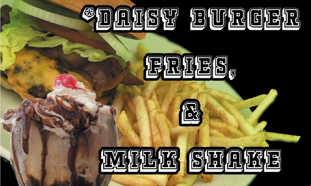 Product image for Daisy Dukes Diner FREE milkshake with purchase of $15 or more valid after 12pm.