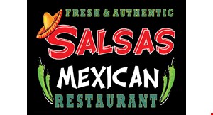 Product image for Salsas Mexican Restaurant $5 OFF any food purchase of $50 or more.