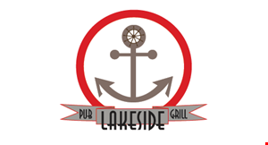 Product image for Lakeside Pub & Grill $5 off any purchase of $25 or more. 