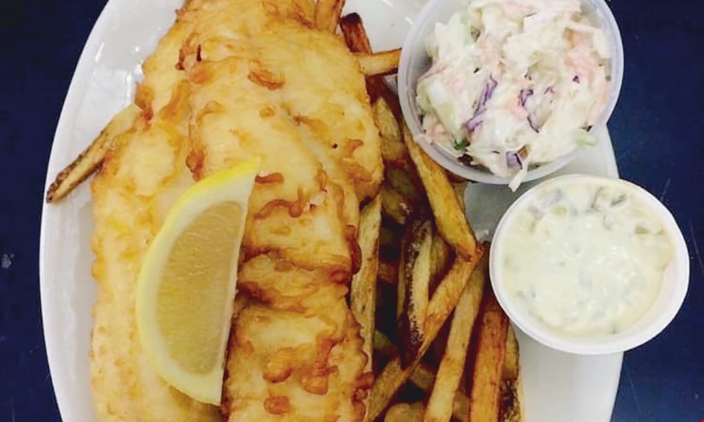 Product image for RJ's New England Seafood $9.99 Fish & Chips Special, Tues-Wed-Thurs: 3pm - 7pm. 