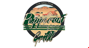 Product image for Pepperoni Grill $5 Off any two large pizzas (pickup or delivery). 