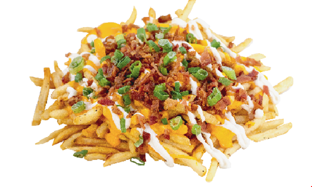 Product image for Funky Fries & Burgers FREE ENTREE with purchase of entree & 2 drinks free entree of equal or lesser value.