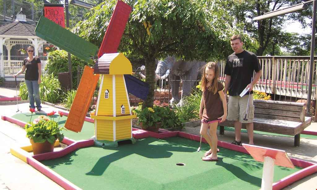Product image for Putterz BIRTHDAY PARTY PACKAGE $20 off Birthday Party Package for up to 20 guests includes 4 large pizzas, 18 holes of mini golf for 20, 2 batting cage tokens per guest • Reg. $299.