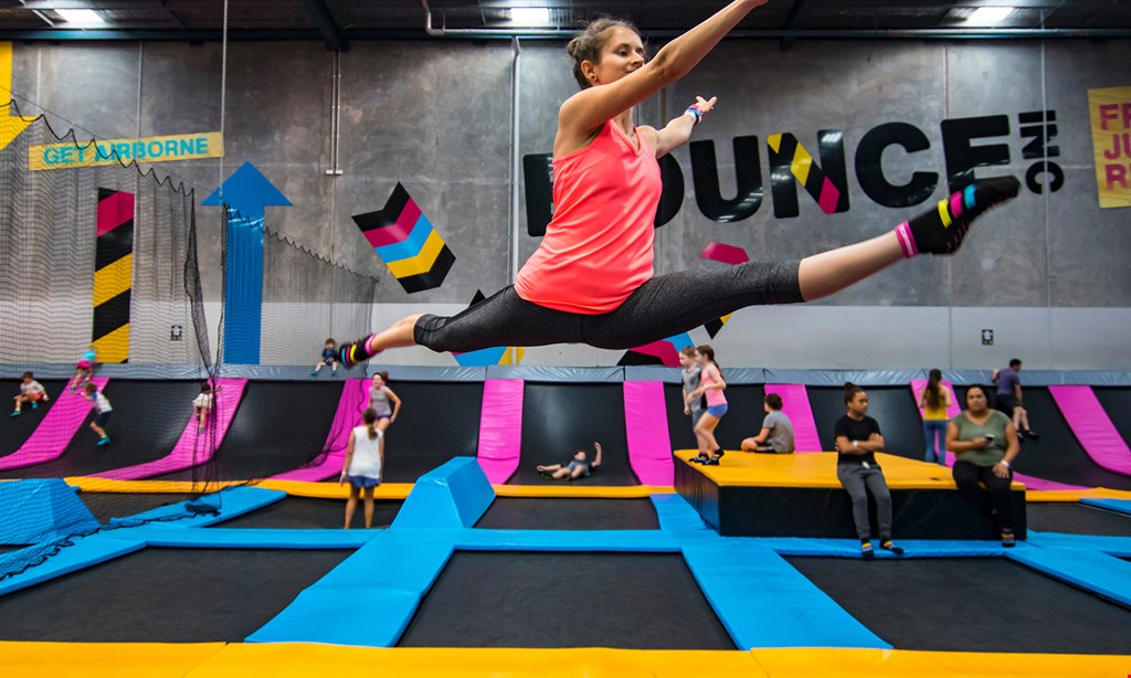 Product image for Flying Squirrel Trampoline Park- Lutz 20% Off 60,90,120, Minute Jump Times, Neon Lights, and 60, 90, 120, Minute Toddler Passes