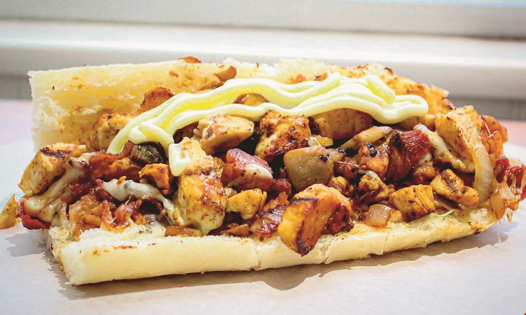 Product image for Motown Philly BOGO half off cheesesteak with purchase of two beverages. 