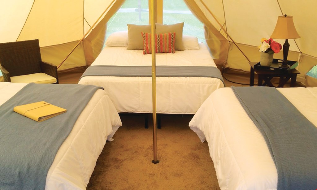 Product image for Adirondack Safari 2 FOR $200. Enjoy Two Nights In Single Tent for $200. Valid Sunday-Thursday. OR $200 Per Night Weekend Stay. 