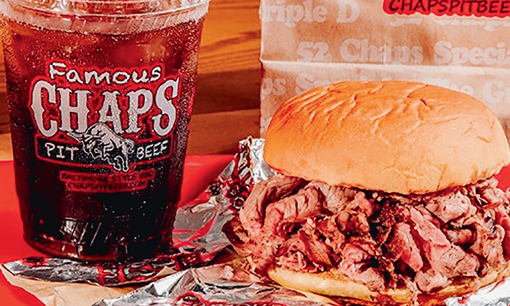 Product image for Famous Chaps Pit Beef MONDAY - THURSDAY & SUNDAY MEAL DEAL 2 Pit Beef Sandwiches & 1 Large French Fry & 2 Small Fountain Sodas only $24.95.