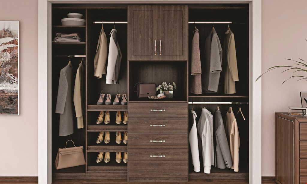Product image for Closet By Design 40% Off + free installation + additional 15% off selected items. 
