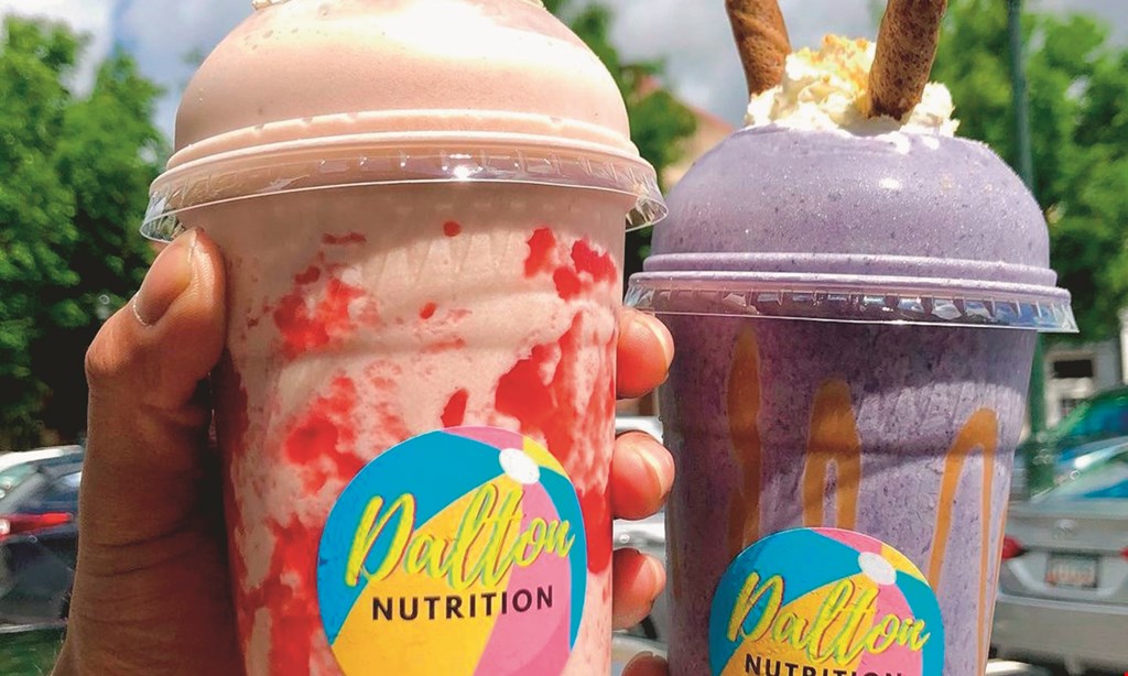 Product image for Dalton Nutrition $1.00 off any specialty shake. 