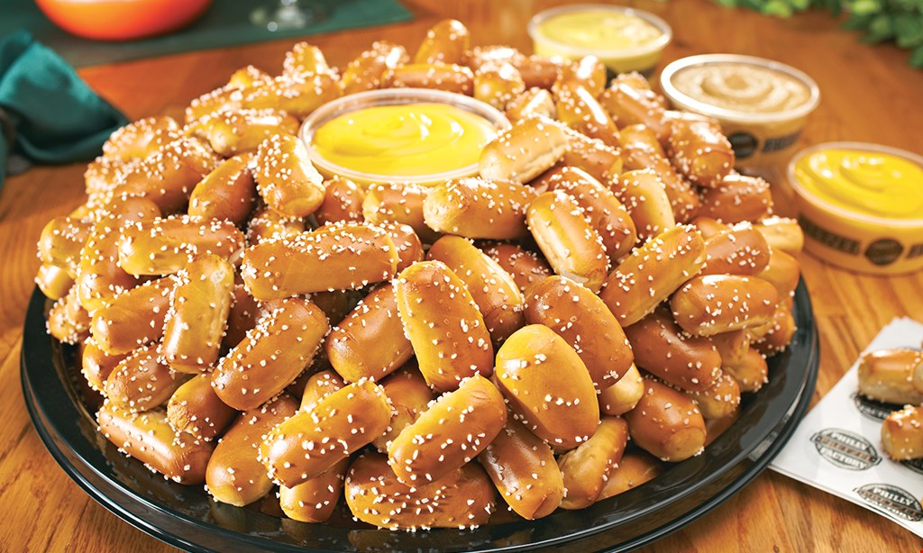 Product image for Philly Pretzel Factory - Hershey $10for 25 pretzels and 1 bottle of mustard Crowd Pleaser. 