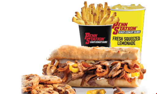 Product image for Penn Station East Coast Subs Two Can Dine $19.99 $19.99 2 - SM Subs, 2 - SM Fresh-Cut Fries, 2 Reg. Drinks