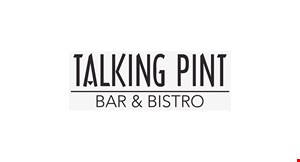 Product image for Talking Pint Bar & Bistro FREE pretzel bite appetizer with the purchase of two entrees. 
