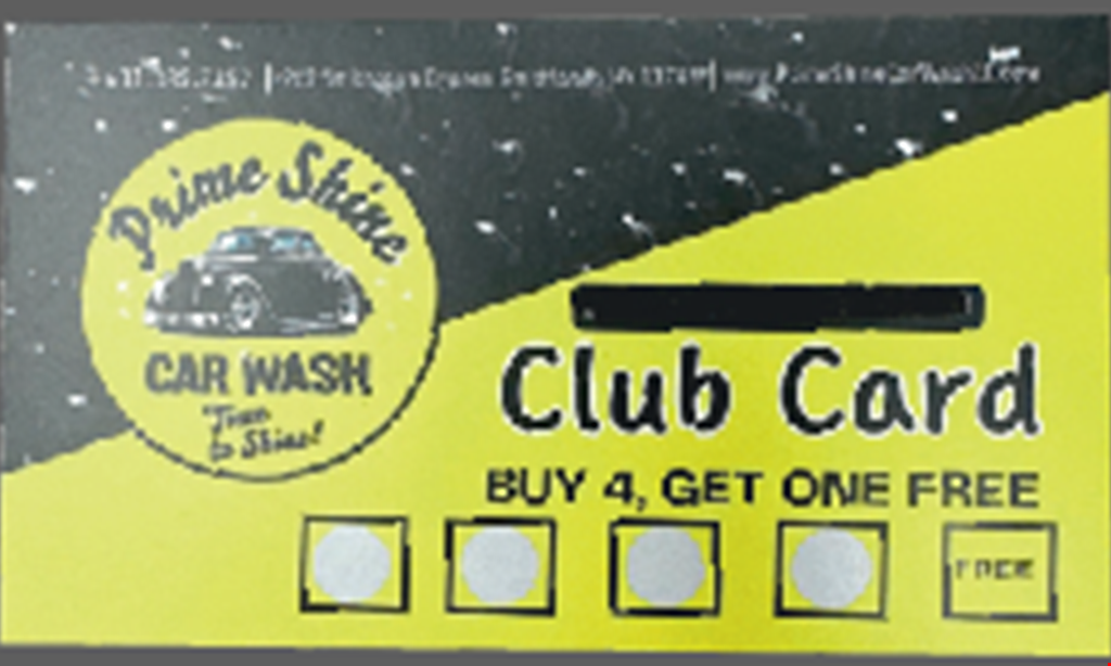 Product image for Prime Shine Car Wash $10 WASH & GO Exterior Wash. 