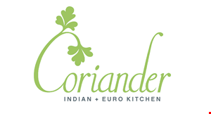 Product image for Coriander Indian + Euro Kitchen $10 OFF any purchase of $40 or more. 