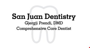 Product image for San Juan Dentistry NEW PATIENT SPECIAL $50 Comprehensive Exam, X-rays & Consultation ($250 value) D0150, D0210, D1110. 