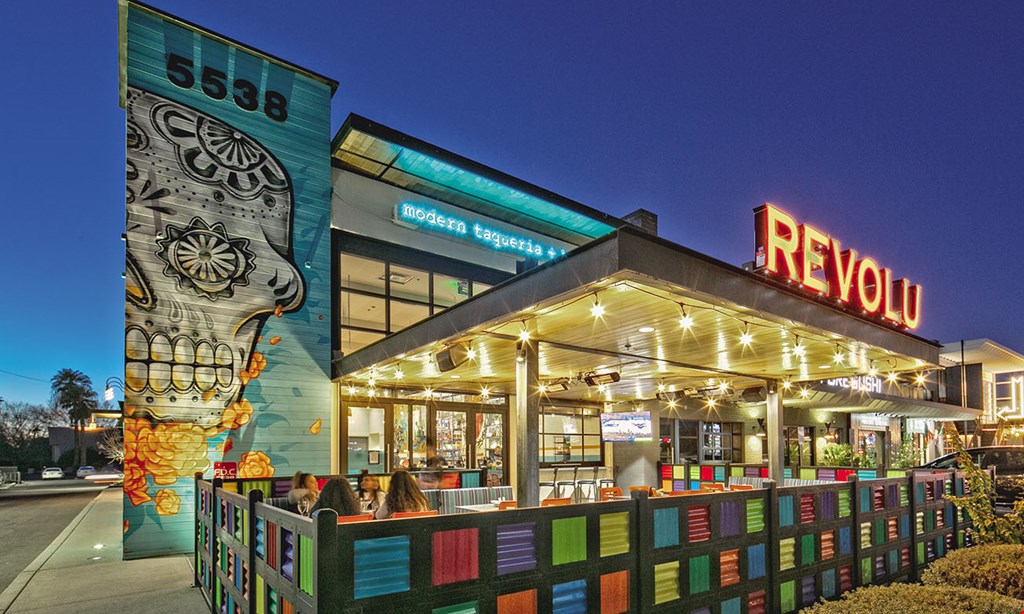 Product image for Revolu Modern Tacqueria + Bar Uptown free queso & chips with purchase of 2 entrees