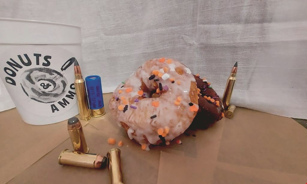 Product image for Donuts & Ammo free donut buy any ammo &get 1 free donut.