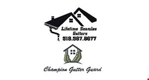 Product image for Lifetime Seamless Gutter / Champion Gutter Guard FREE gutter cleaning with purchase of gutter guards a $200 value. 