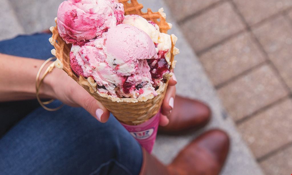 Product image for Baskin-Robbins -  EASTVALE Buy one cone, get one cone free (equal or lesser value) for single scoop only.