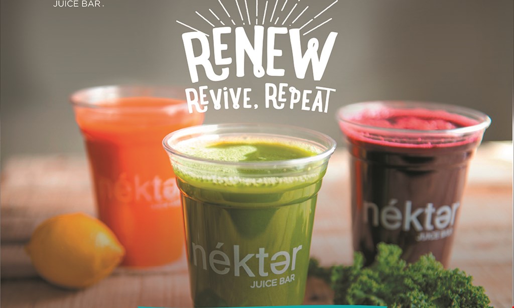 Product image for Nektar Juice Bar Falcon Ridge 50% Off one smoothie. Buy one smoothie, get one of equal or lesser value 50% off