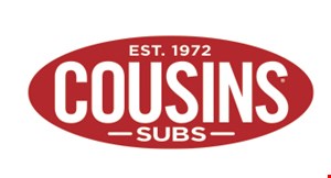 Product image for Cousins Subs - Business Drive Sheybogan ONLINE CODE: CPSSTWO - FREE SUB -Buy a 71/2 sub & side item, get a 71/2 sub FREE! 