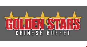 Product image for Golden Stars Buffet $3 OFF any 2 adult dinner buffet purchases dine in only. 