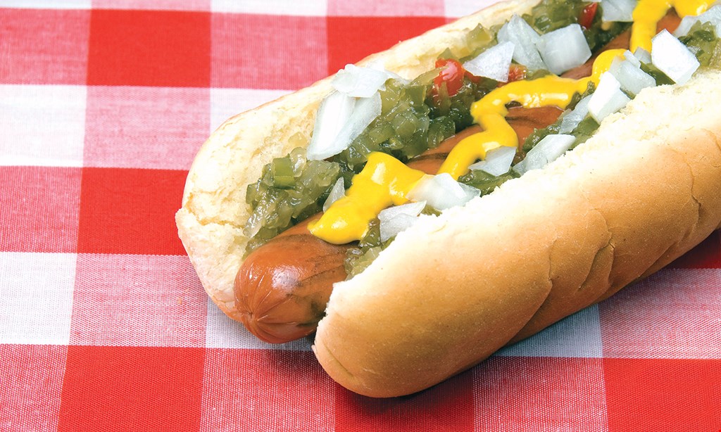 Product image for Potts' Hot Dogs FREE buy 3 hotdogs get 1 free. 