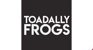 Product image for Toadally Frogs 10%OFF any animal With the purchase of cage, heat light, substrate, hides and water dish. 