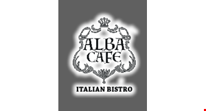 Product image for ALBA CAFE $10 OFF any purchase of $50 or more. 
