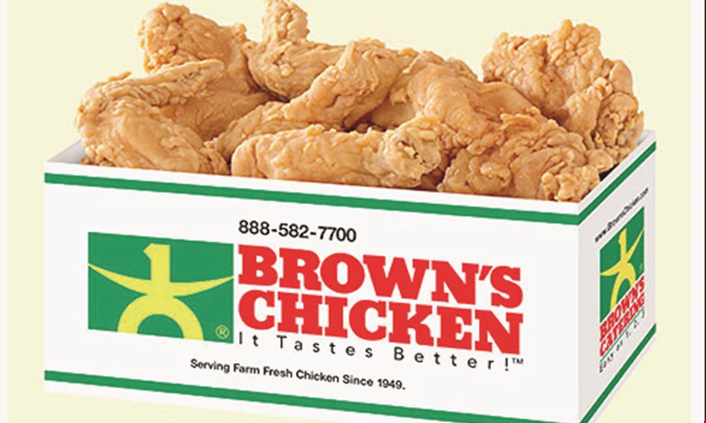 Product image for Brown's Chicken- Homer Glen JUMBO TENDER MEAL 2 Pcs Jumbo Tenders Reg Fries and Biscuit $6.99 OR 3 Pc Dinner 2 Thighs & Leg Regular Side & Biscuit $6.99. 