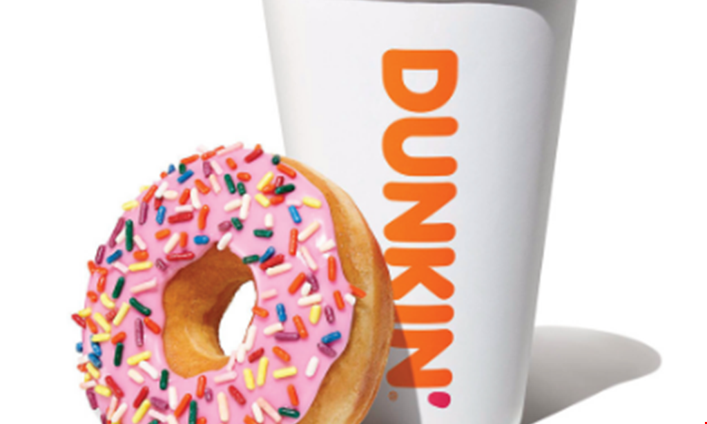 Product image for Dunkin' $5.00 for two donuts and a medium iced coffee.