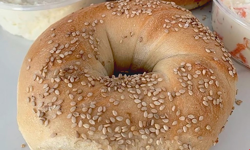 Product image for Top Bagels FAMILY BREAKFAST $10.99 + tax 4 bagels, 1/4 LB butter, 1/4 LB cream cheese. 