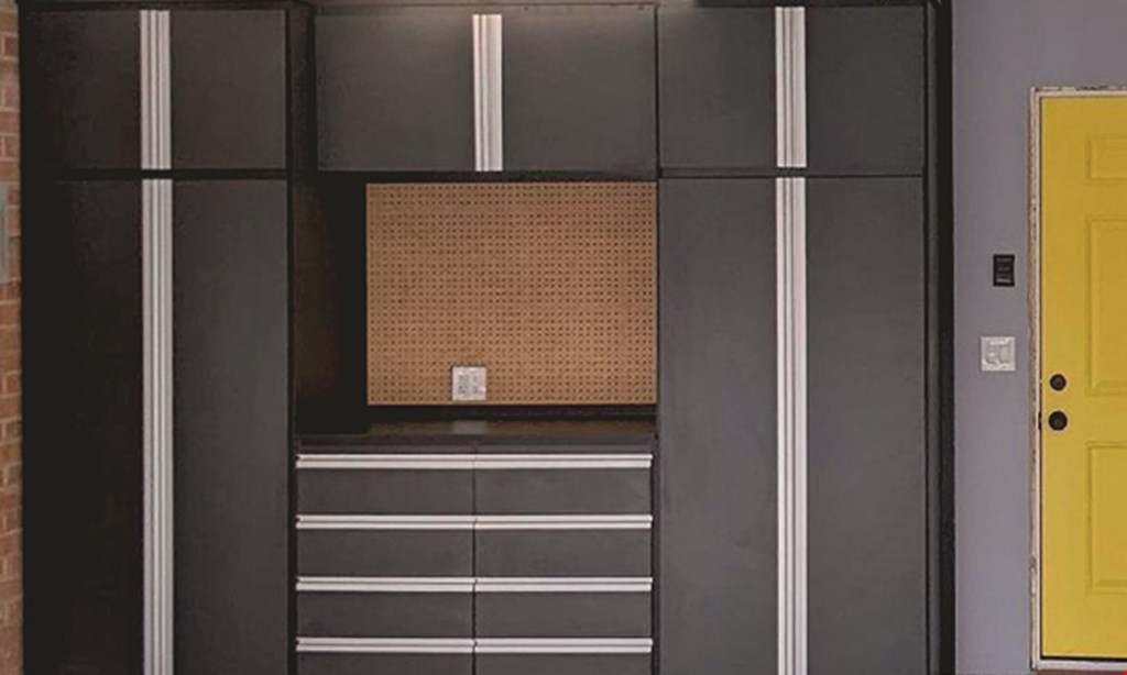 Product image for Triton Garage & Cabinet Systems $100 off 16’ or more cabinets. 