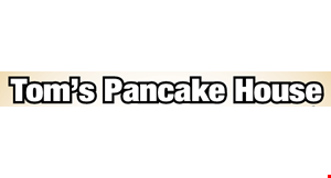 Product image for TOM'S PANCAKE HOUSE DINNER SPECIAL 4-8PM. $10 OFF any purchase of $35 or more. Dine-in only.