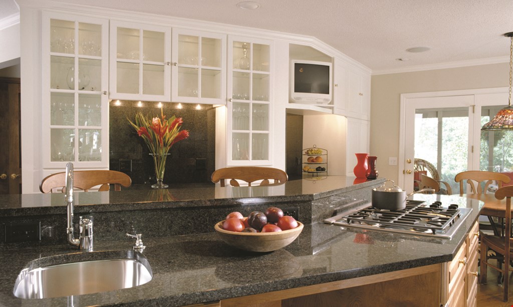 Product image for Uni-Granite 15%OFF cabinets with the purchase of minimum granite purchase of $1899. 